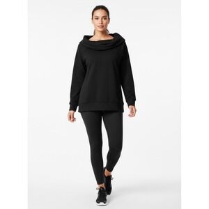 NWT‎ Victoria Sport XL Black Cowl Neck Long Sleeve Pullover Sweatshirt Top